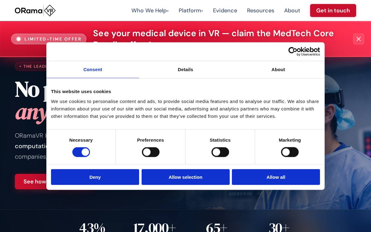 ORamaVR website preview