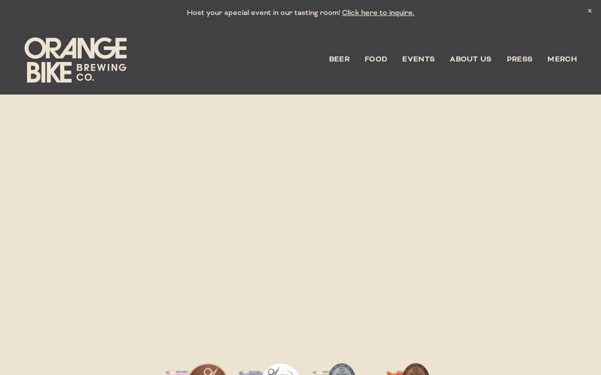 Orange Bike Brewing website preview
