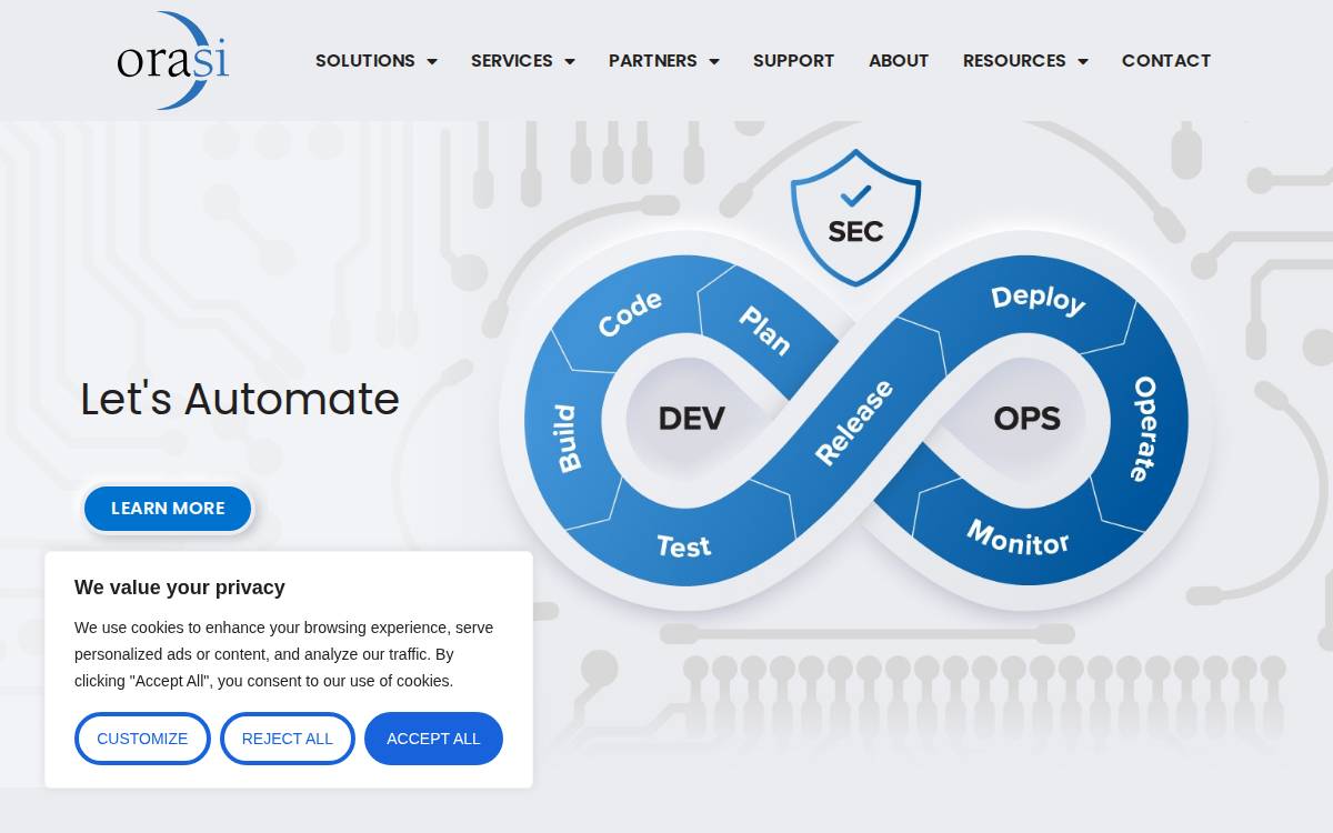 Orasi Software website preview