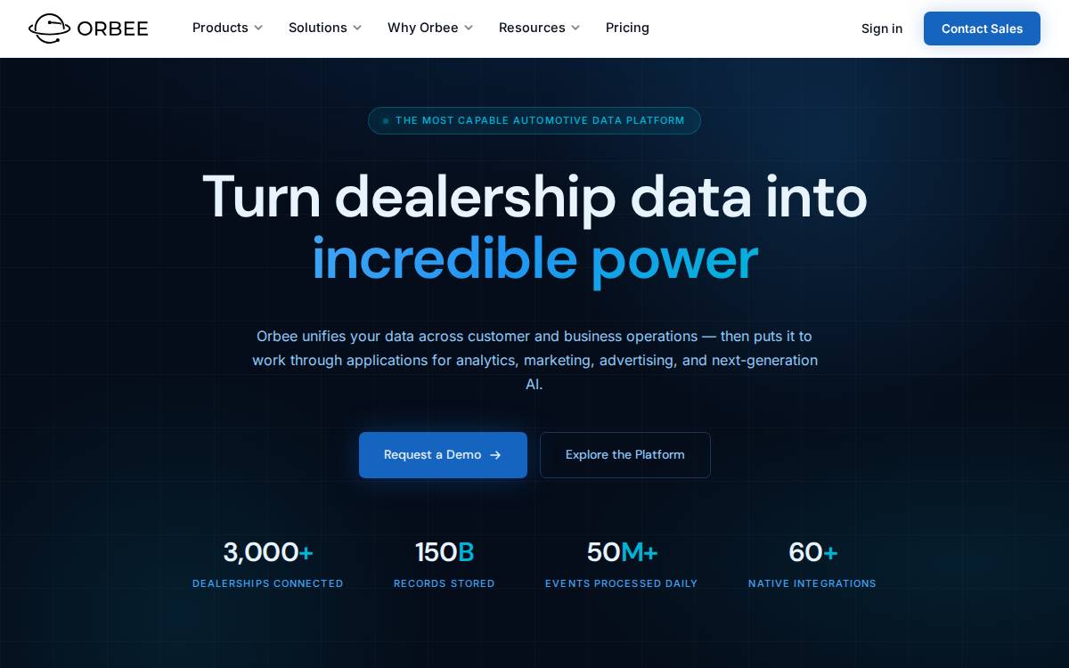Orbee website preview