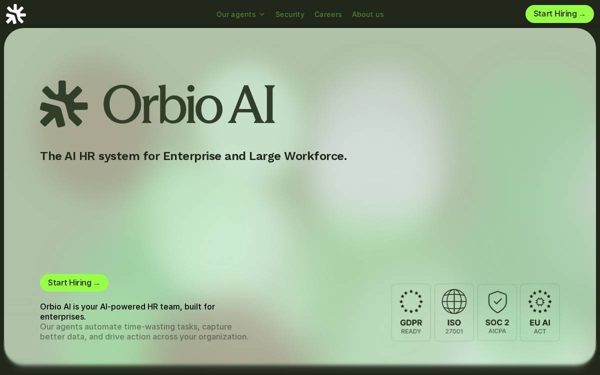 Orbio website preview