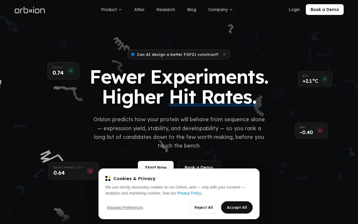 Orbion website preview