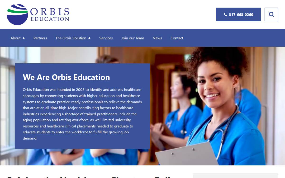 Orbis Education website preview