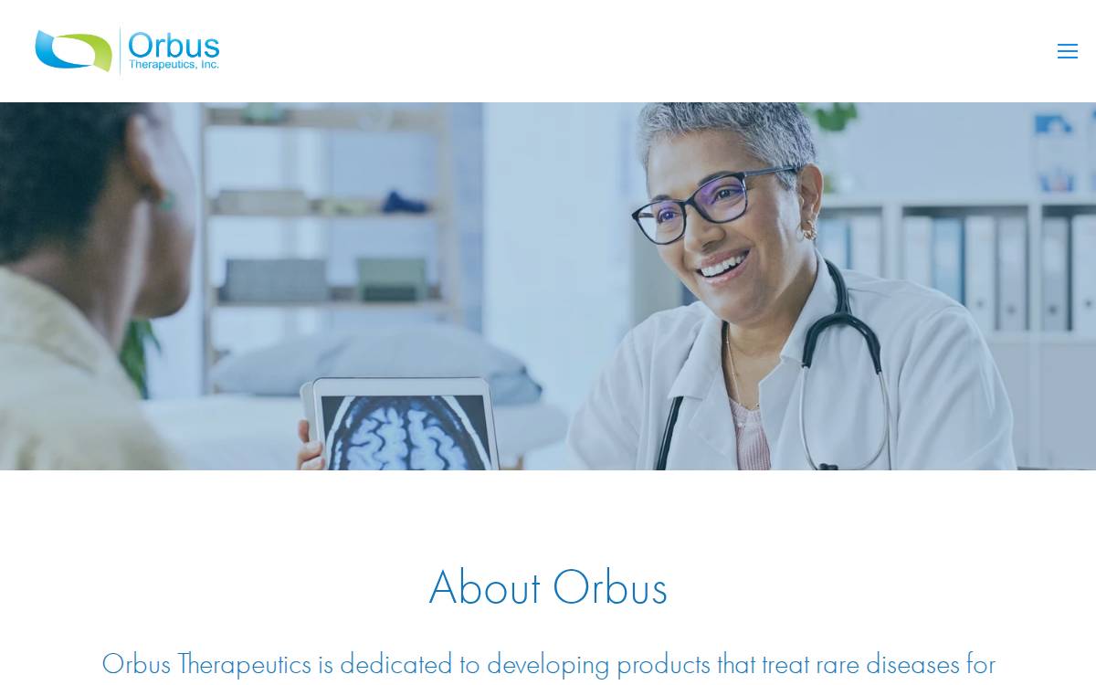 Orbus Therapeutics website preview