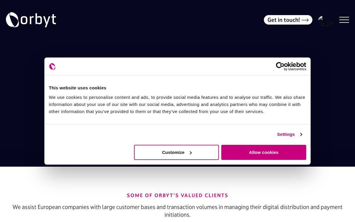 Orbyt website preview