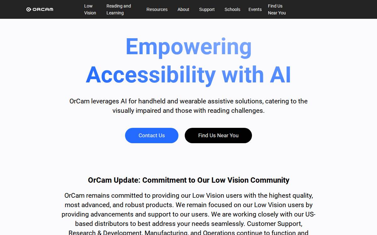 ORCAM website preview