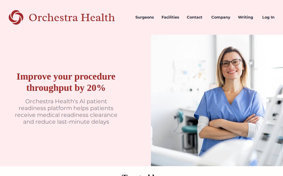 Orchestra Health website preview