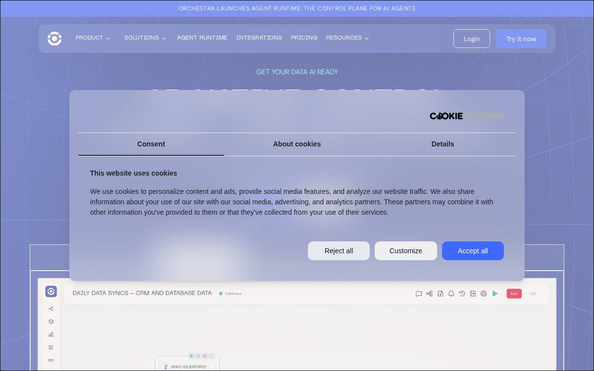 Orchestra website preview