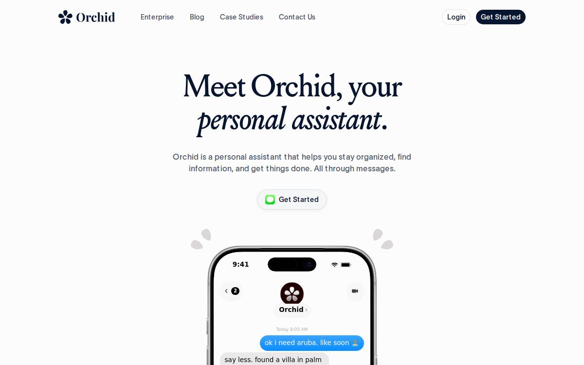 Orchid website preview