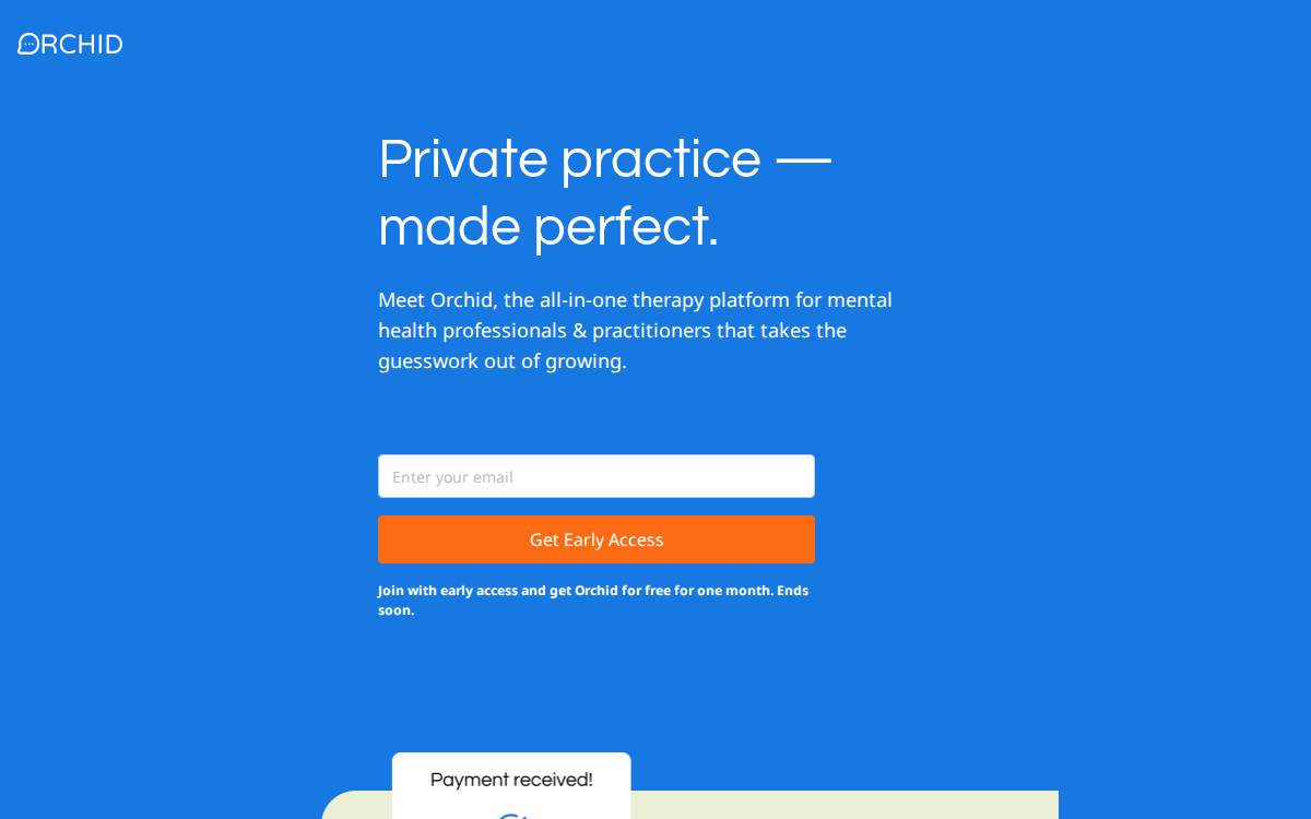 Orchid website preview