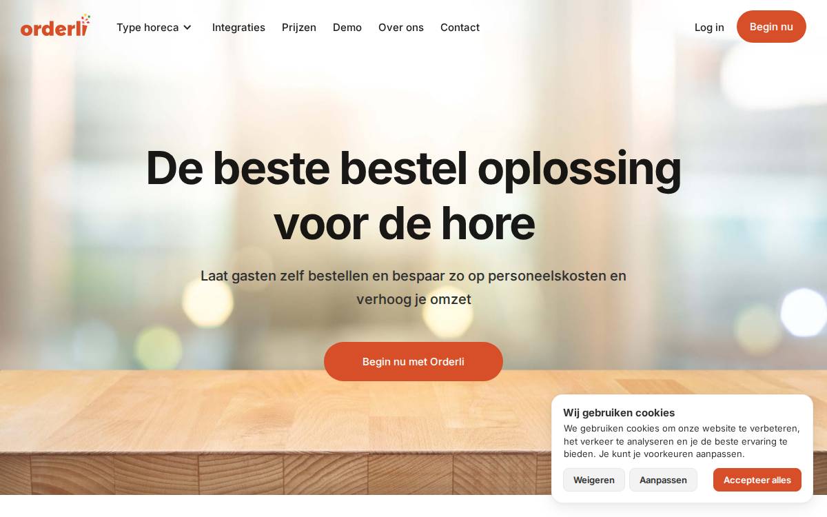 Orderli website preview
