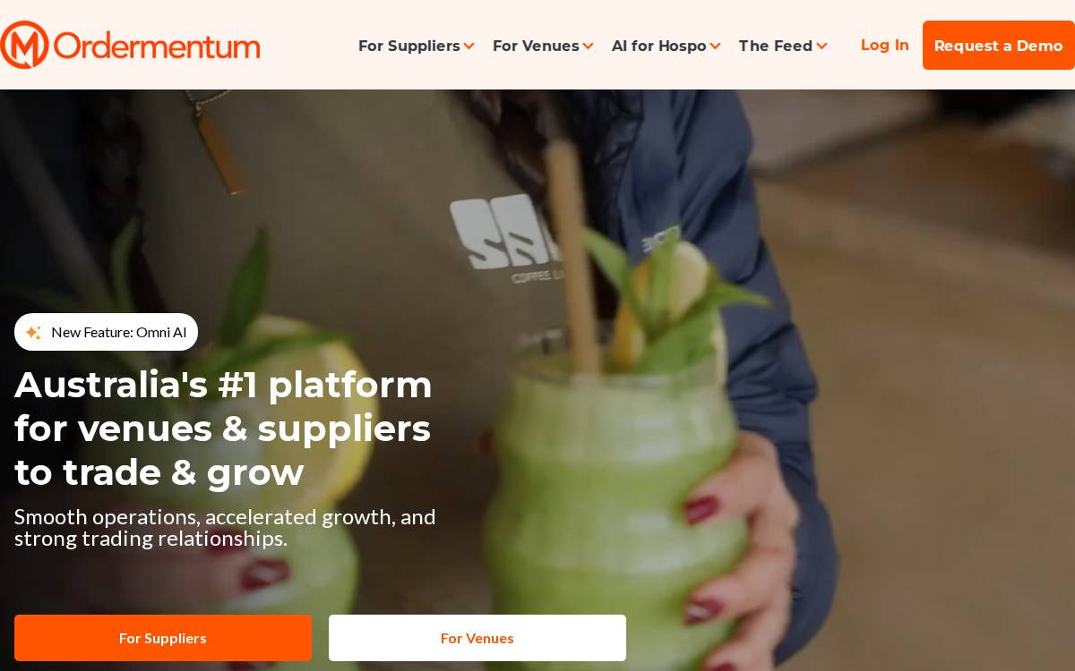Ordermentum website preview