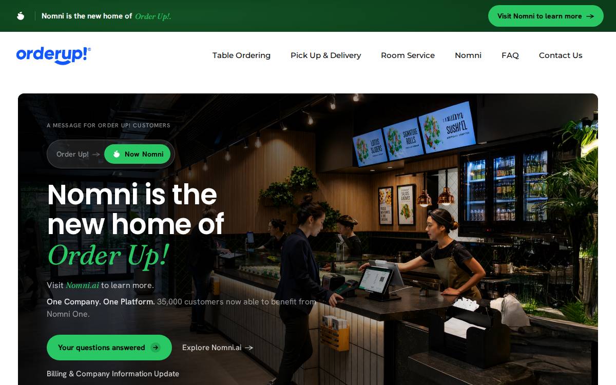 OrderUp website preview