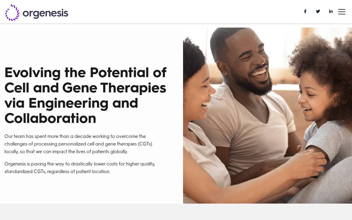 Orgenesis website preview
