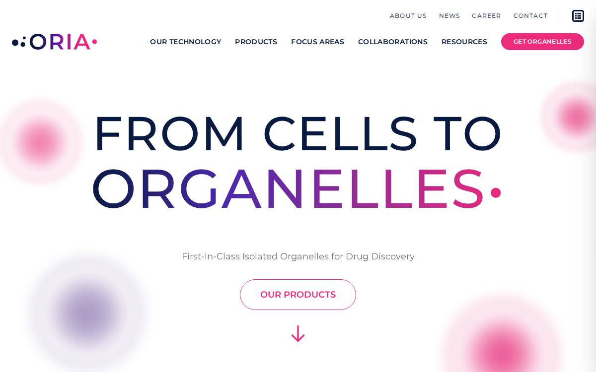 Oria Bioscience website preview