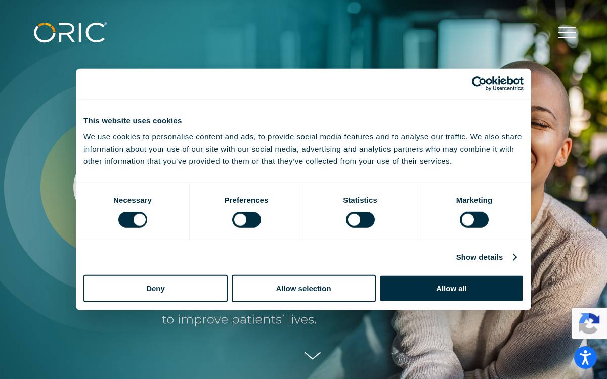 ORIC Pharmaceuticals website preview