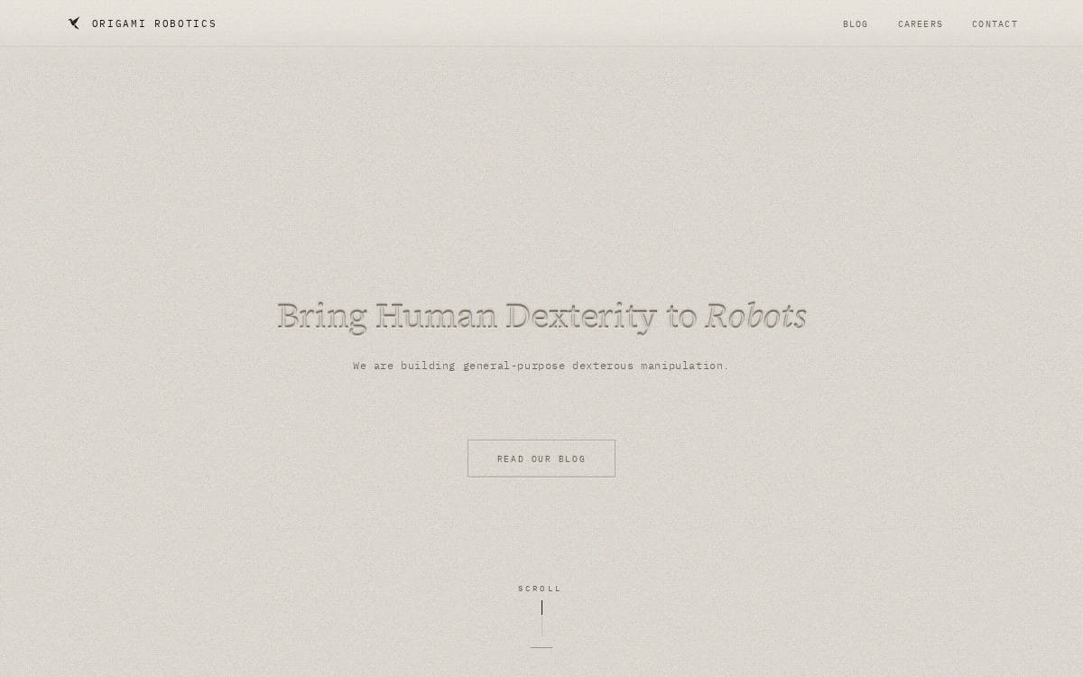 Origami Robotics website preview