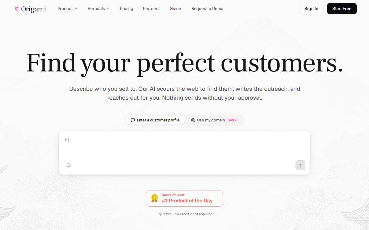Origami website preview