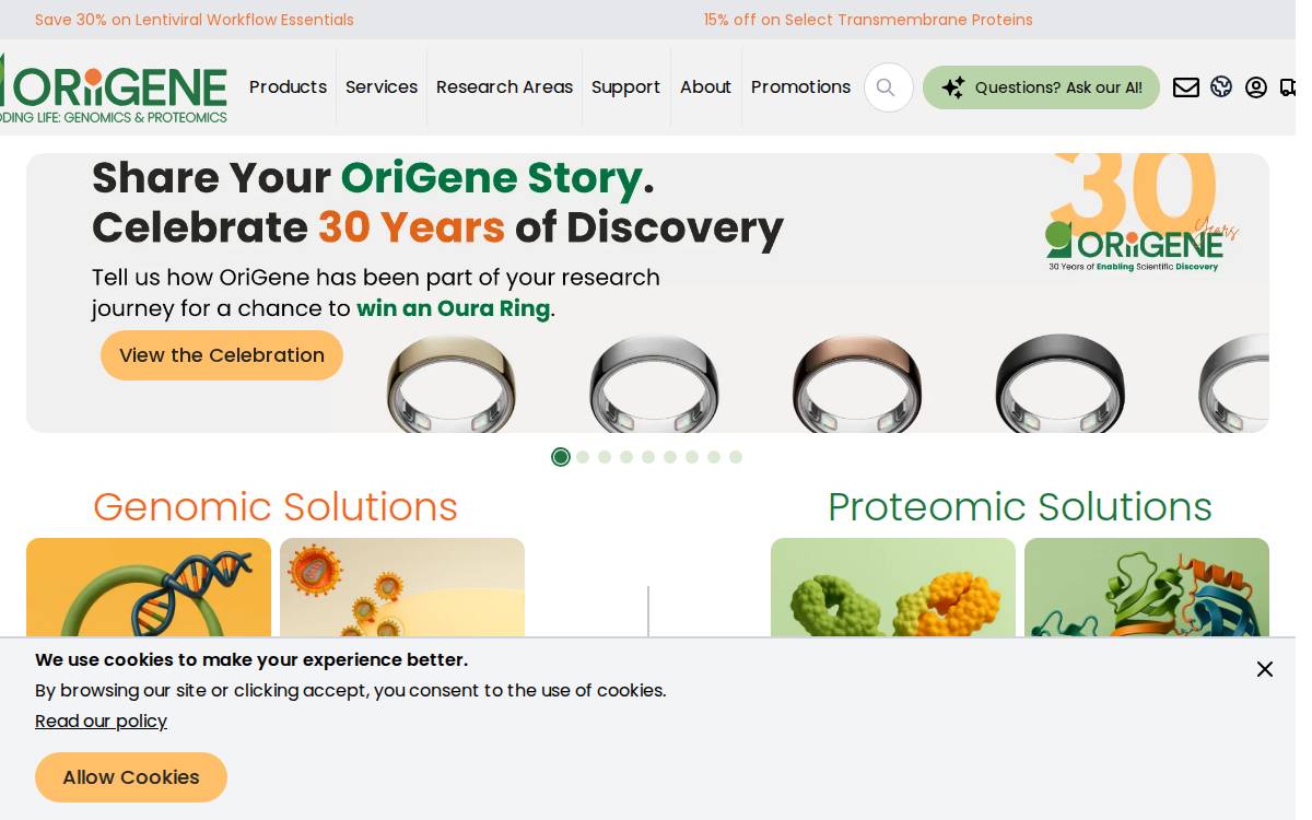 Origene website preview