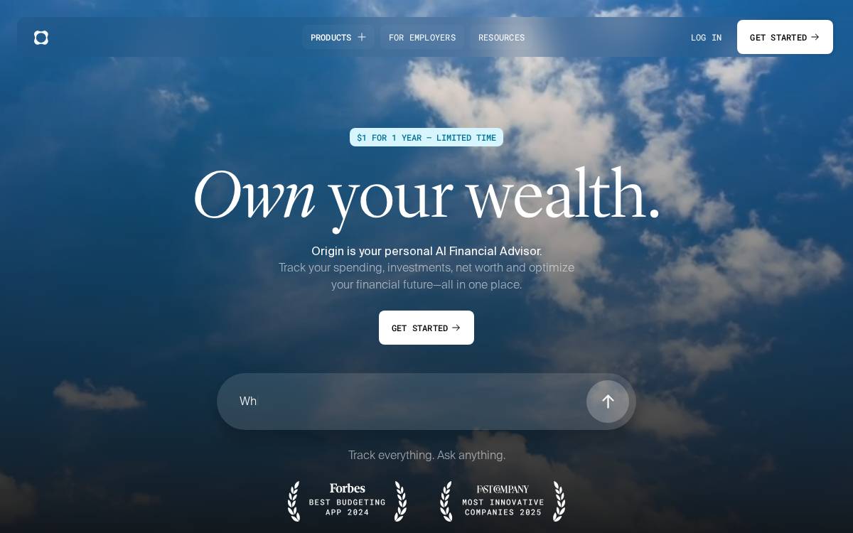 Origin website preview