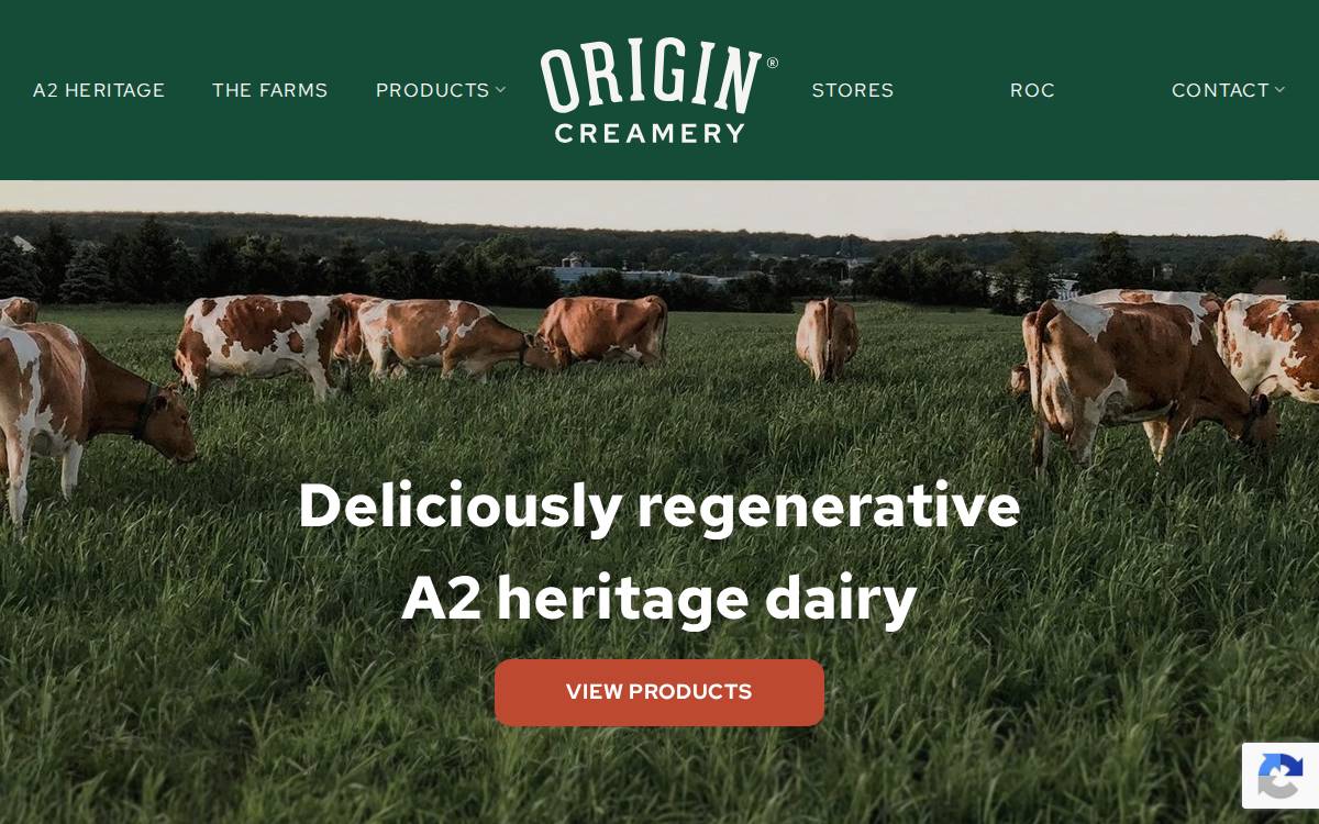 Origin Milk website preview