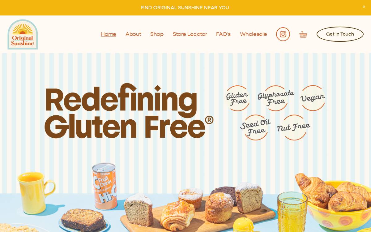 Original Sunshine website preview