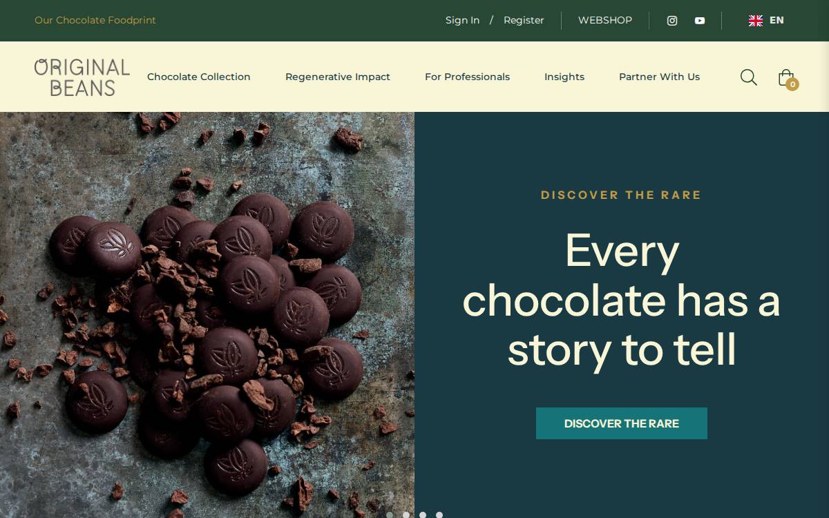 Original Beans website preview