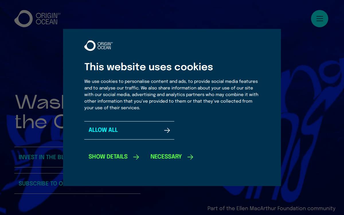 Origin by Ocean website preview