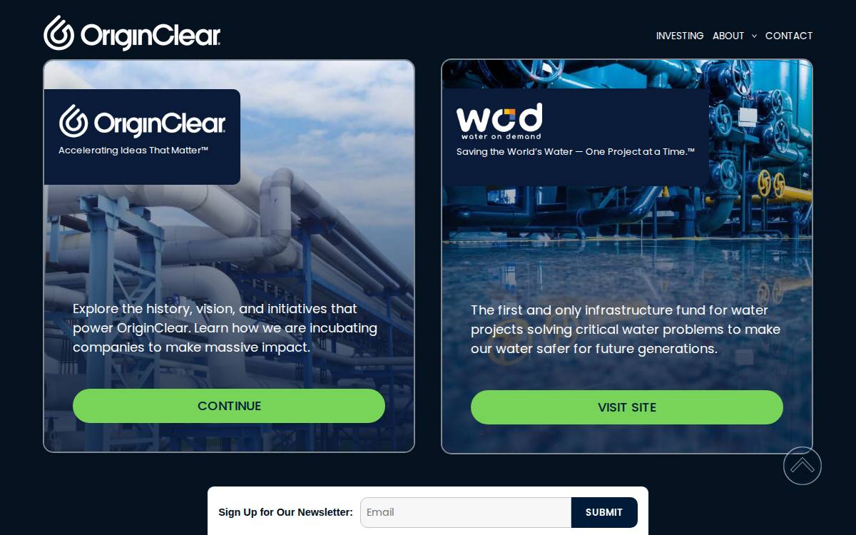 Originclear website preview