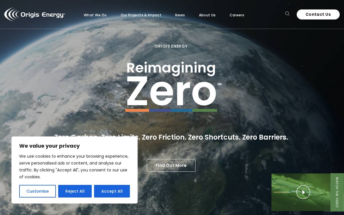 Origis Energy website preview