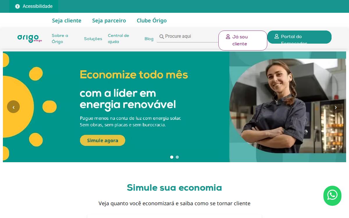 Órigo Energia website preview