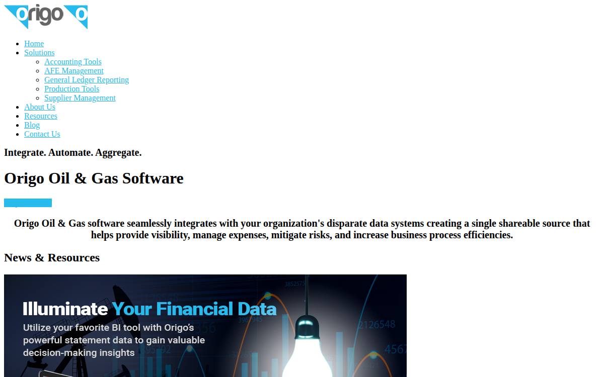 origo website preview