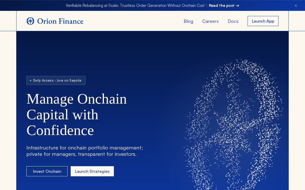 Orion Finance website preview