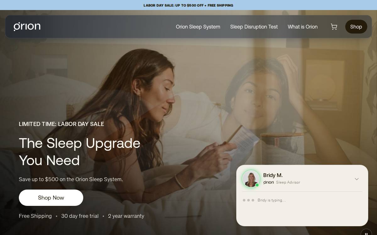 Orion Longevity website preview