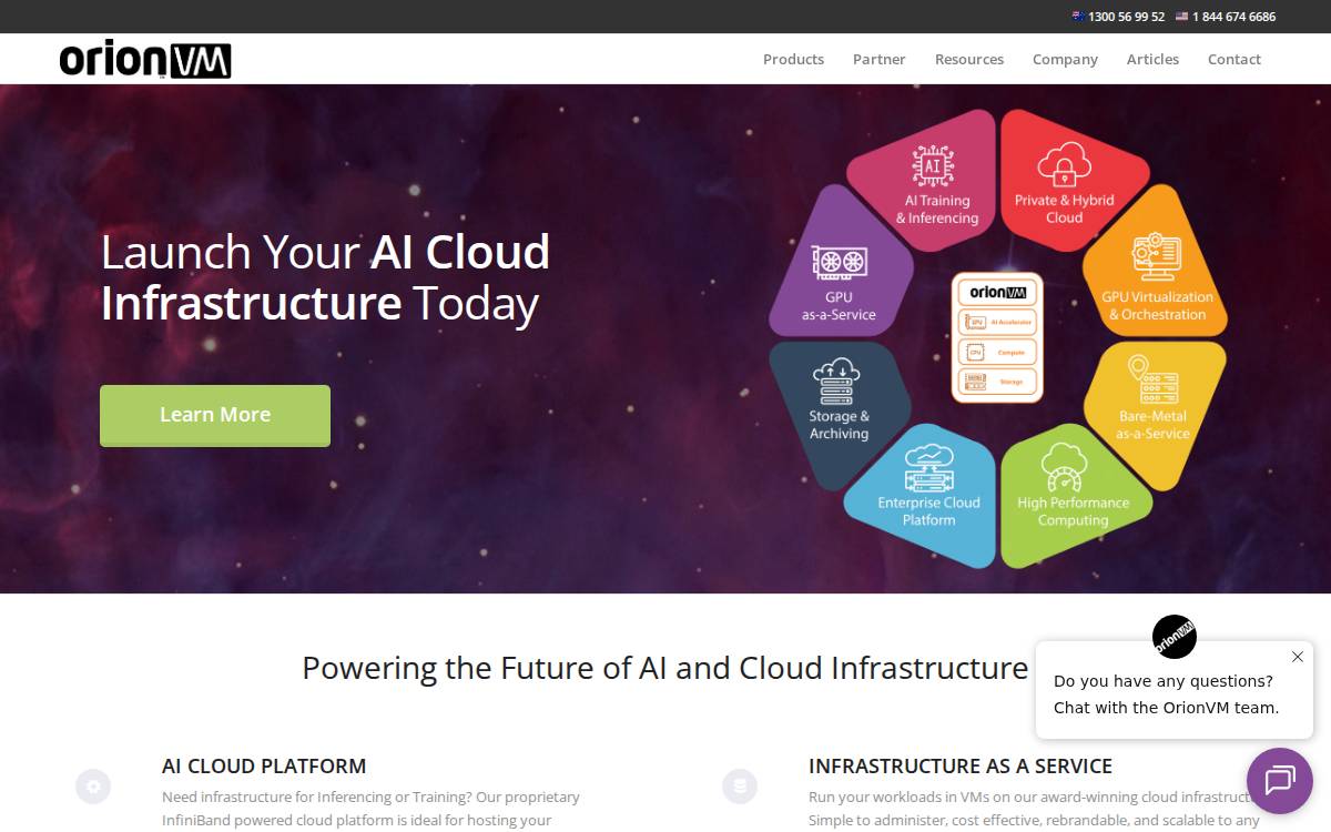 OrionVM website preview