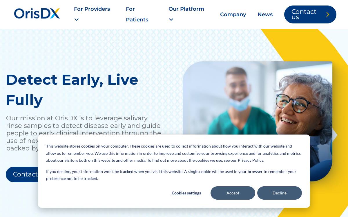 Orisdx website preview