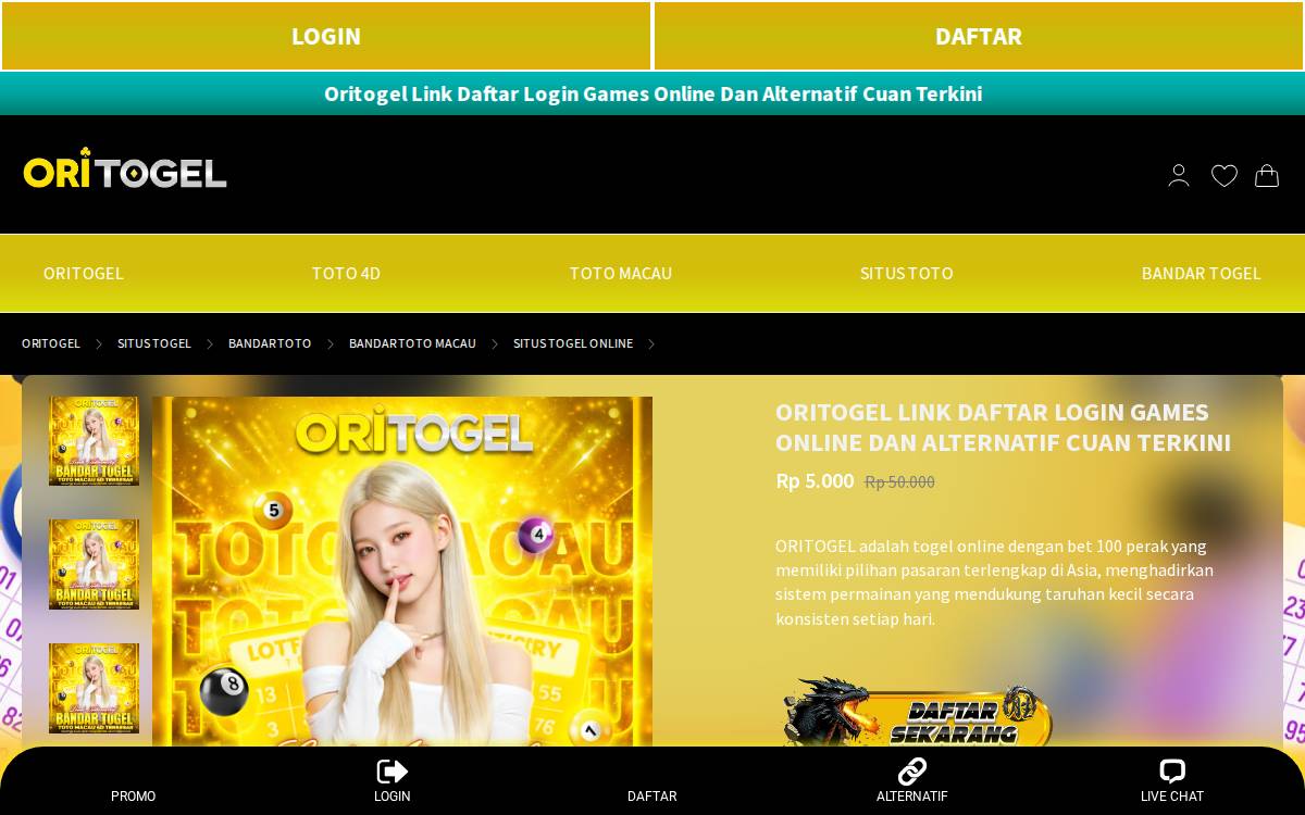 oritogel website preview