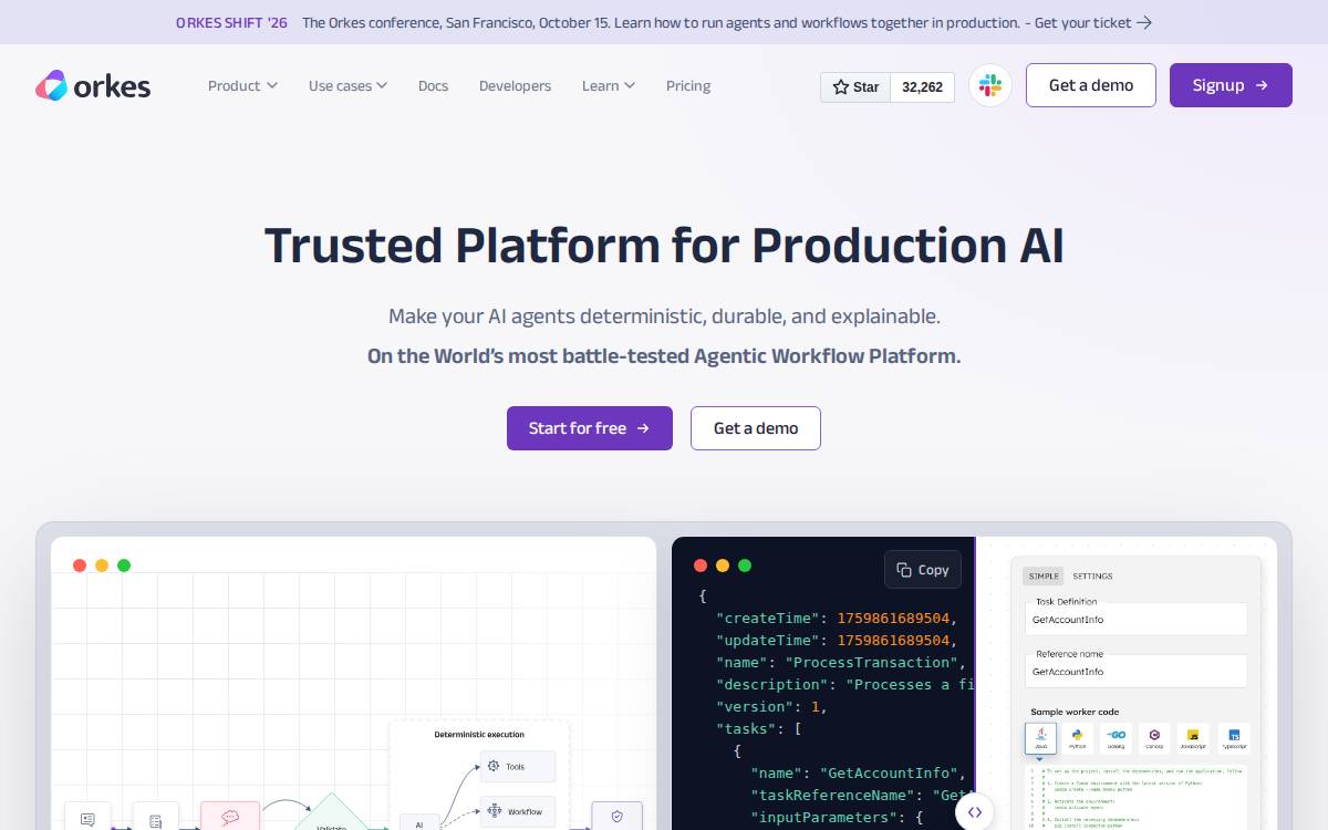 Orkes website preview
