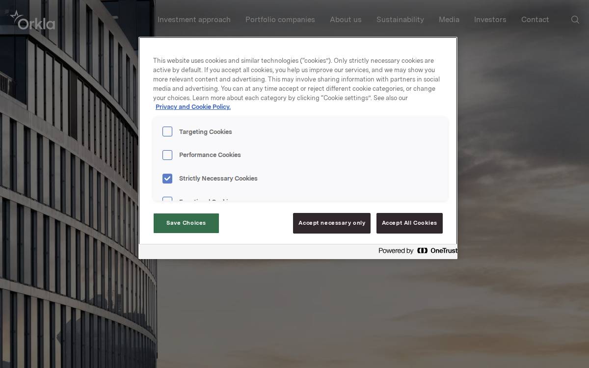 Orkla ASA website preview