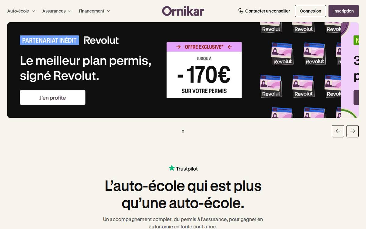 Ornikar website preview
