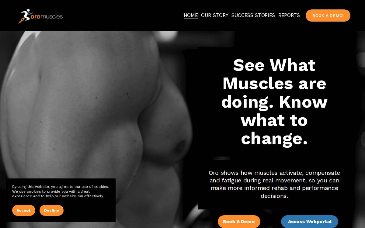 Oro Muscles website preview