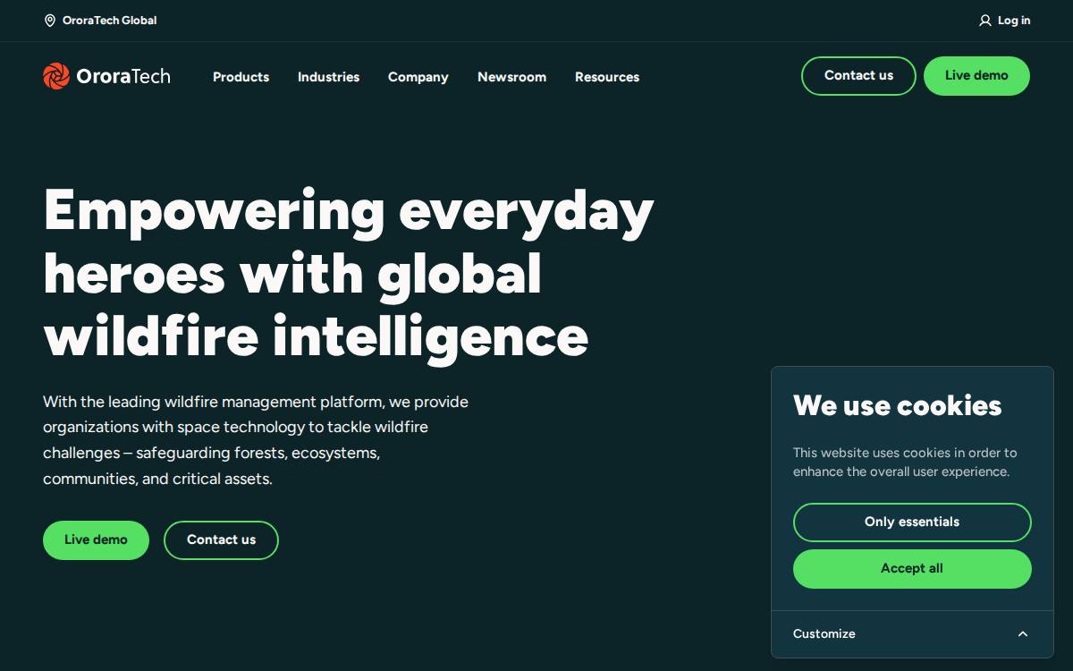 OroraTech website preview