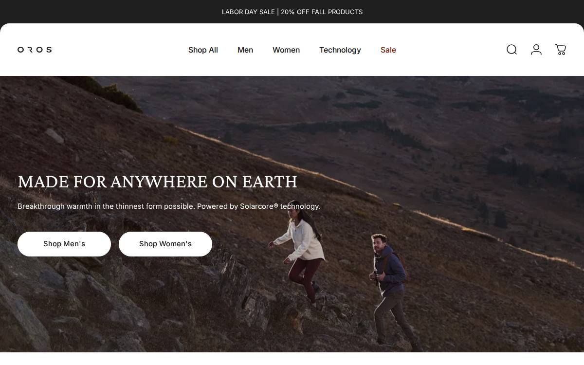 Oros Labs website preview