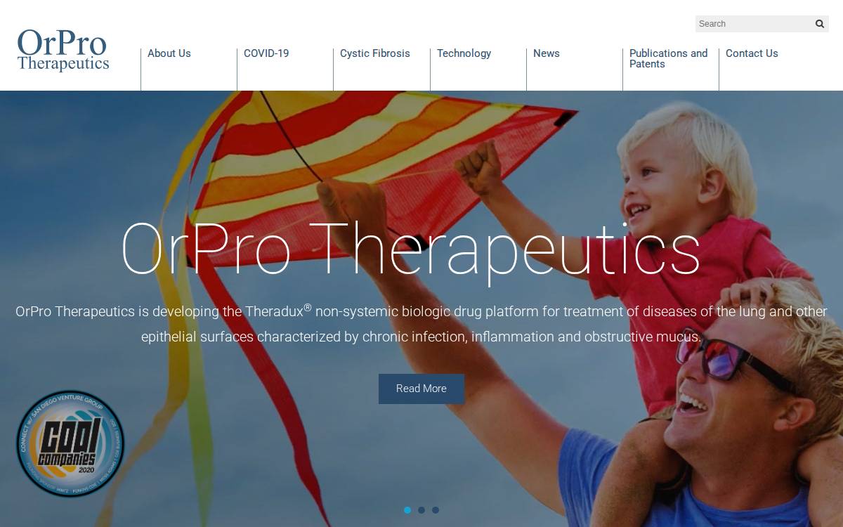 OrPro Therapeutics website preview