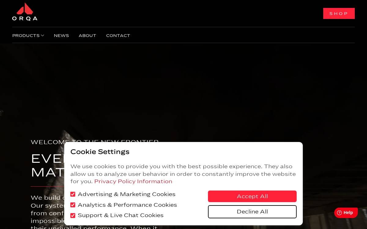 Orqa website preview