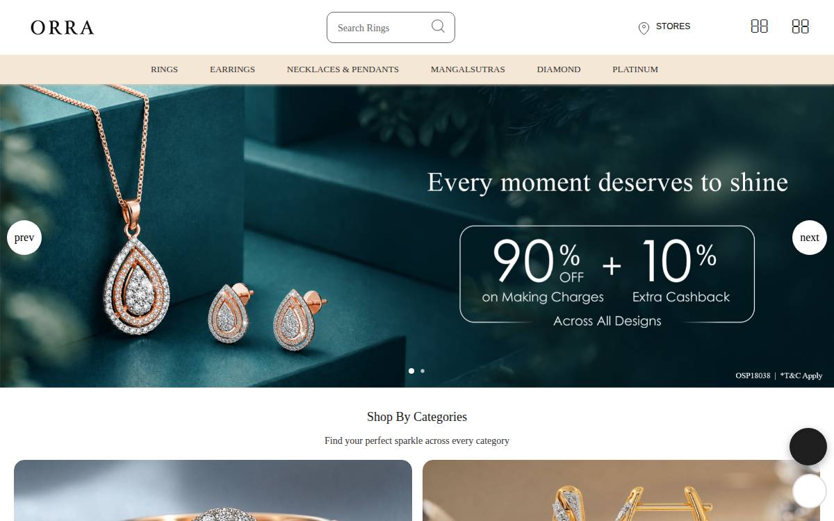 Orra website preview