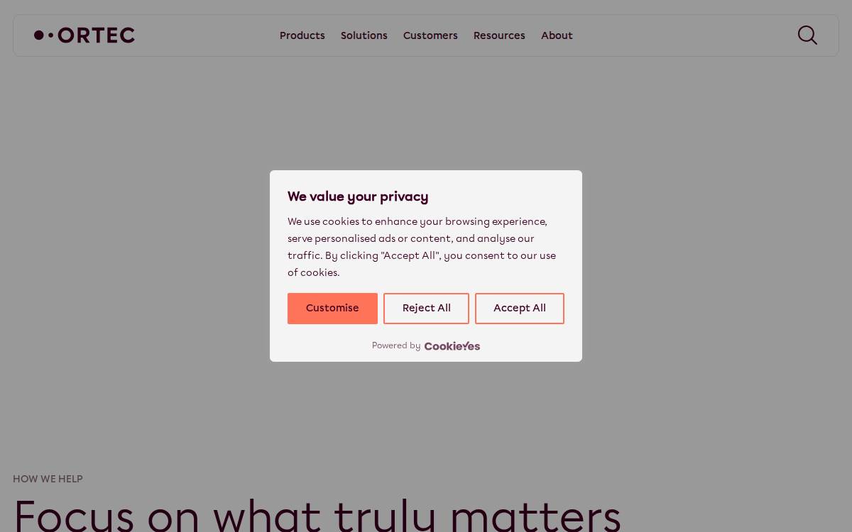 ORTEC website preview