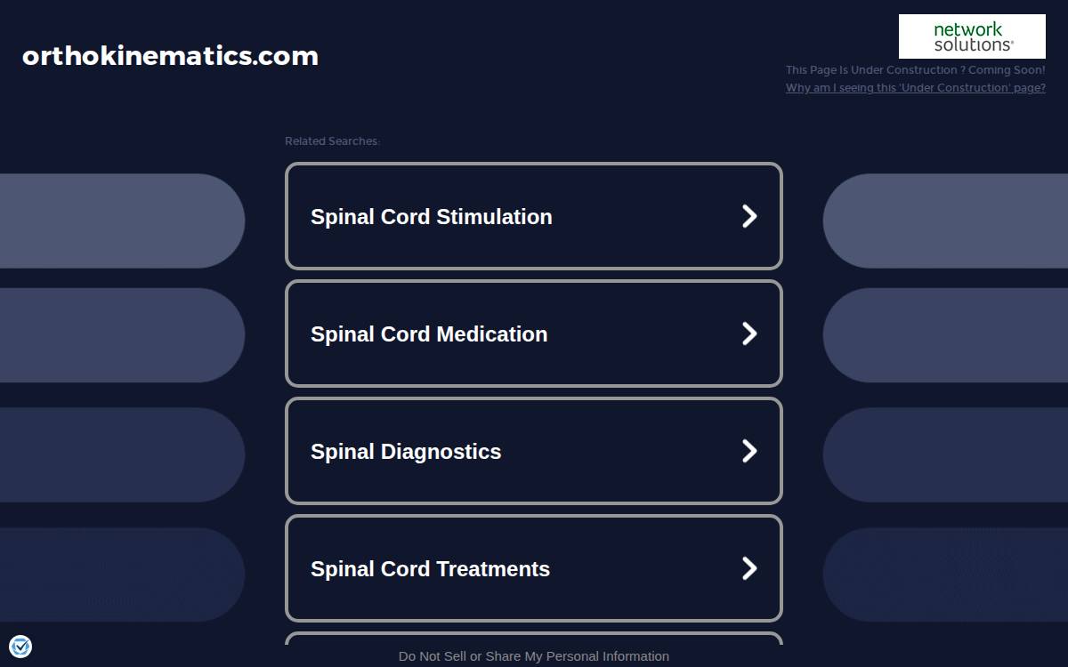 Ortho Kinematics website preview