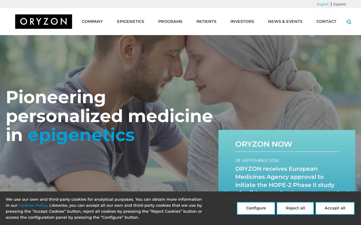 Oryzon website preview