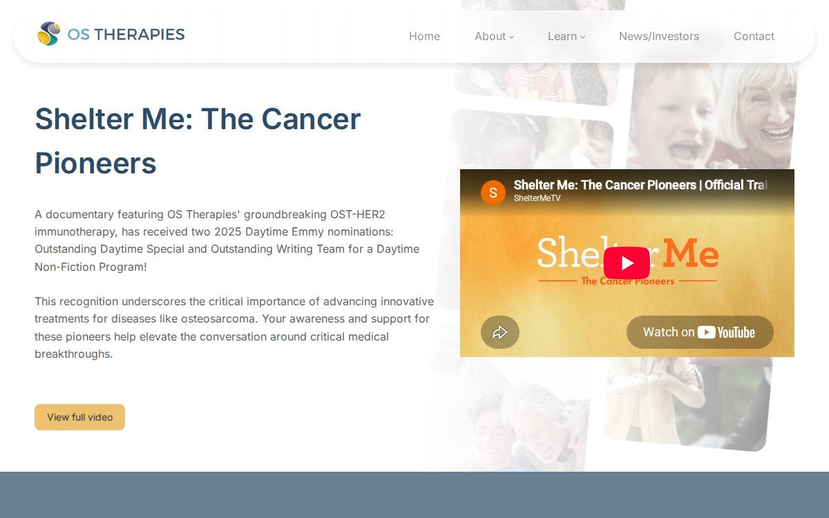 OS Therapies website preview